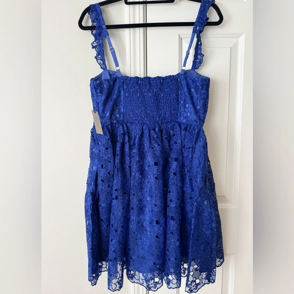 Anthropologie Blue Lace Mini Dress - Picture 12 of 14